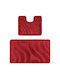 Saray Home Bath Mats Set Toilet Symphony SYMPHONY-RD Red 2pcs