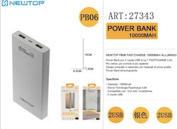 Newtop PB06 Power Bank 10000mAh με 2 Θύρες USB-...