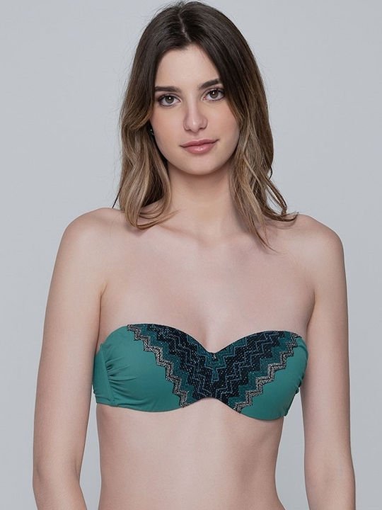 Luna Strapless Bikini Top Πράσινο