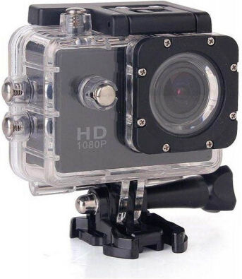H12R Action Camera 4K Ultra HD Underwater (with Case) with Screen 2" and Wi-Fi Black