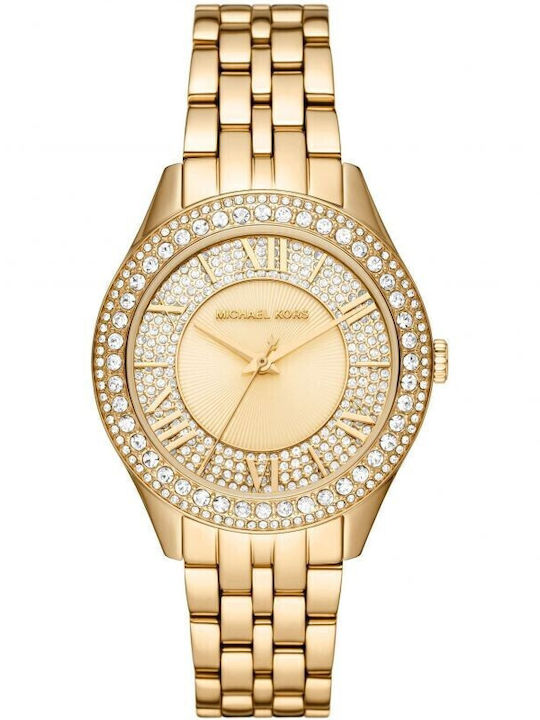 Michael Kors Harlowe Γυναικείο Ρολόι 38mm Μπαταρίας με Χρυσό Μεταλλικό Μπρασελέ