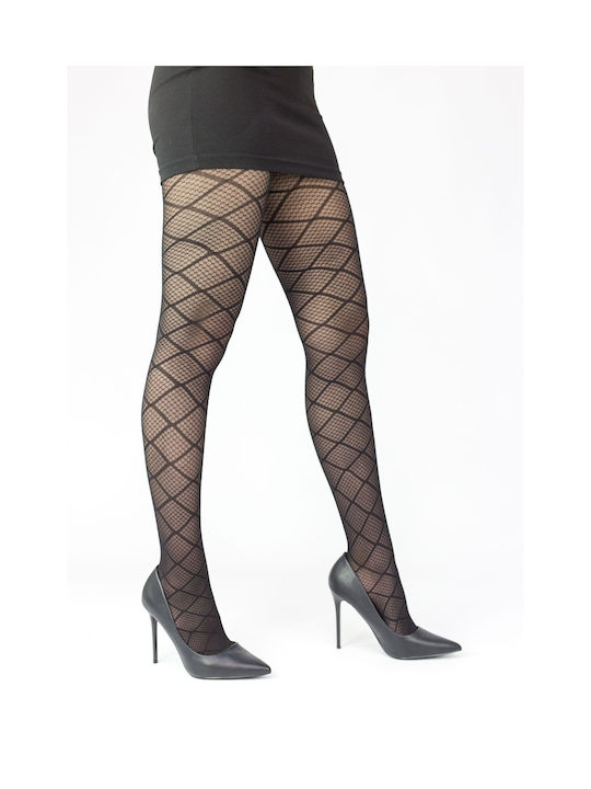 Tights plaid black 60 Den Linea D'oro K875