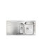Sanitec Cometa 11455 Drop-In Sink Right Inox Satin W100xD50cm Silver