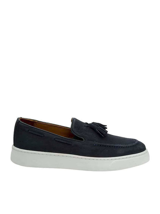 BY887 Men's Leather Loafers Blue