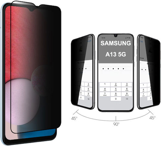 9H Premium 0.3mm Full Glue Privacy Full Face Tempered Glass Μαύρο (Galaxy A13 5G)