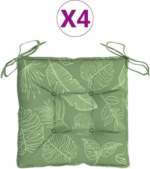 vidaXL Garden Chair Cushions Green 4 Pieces 40x40cm