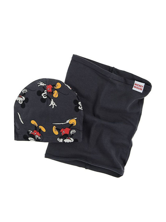 Mickey Mouse Set Kinder Beanie Gray