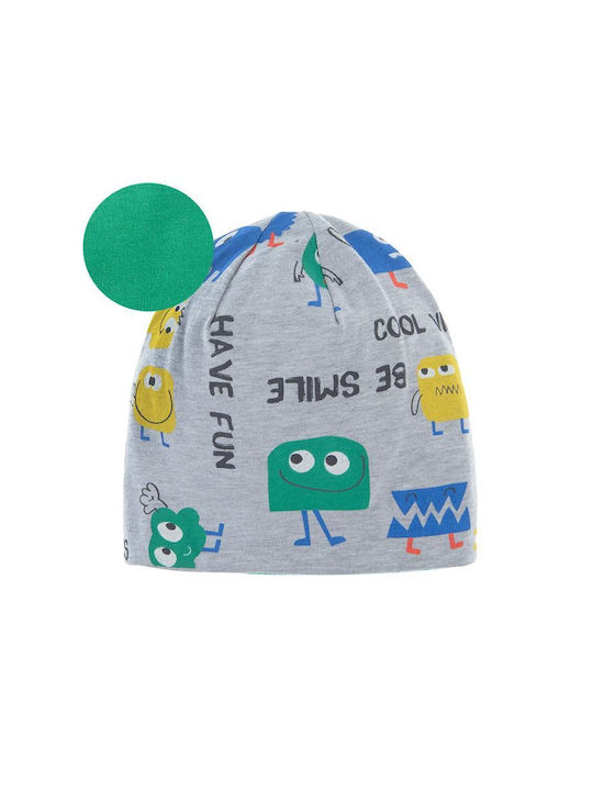 Cool Club Kids Fabric Beanie Double Sided Monsters Gray