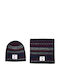 Kids Beanie Set with Knitted Blue Scarf