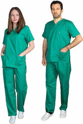 Alezi Unisex Hose & Bluse Set Grün aus Baumwolle und Polyester