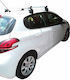 Menabo Aluminum Car Roof Bars for Peugeot 208 5D Set with Roof Rack Legs Silver