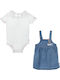 Levi's Set Babystrampler Kurzärmelig mit Rock Weiß 2Stück