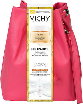 Vichy Neovadiol Redensifying Skin Care Set for Αnti-ageing & Firming with Sunscreen , Face Cream & Toiletry Bag 5201100635177-pink