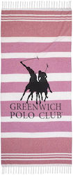 Greenwich Polo Club Πετσέτα Θαλάσσης Παρεό με Κρόσσια Ροζ 170x80εκ.