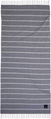 Greenwich Polo Club Beach Towel Pareo Gray with Fringes 170x80cm.