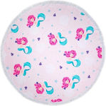 OEM BEACH TOWEL ROUND MERMAIDS CORAL 150cm