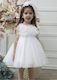Mi Chiamo Alb Set de Haine de Botez cu Accesorii pentru păr & Rochie din Tulle 2buc