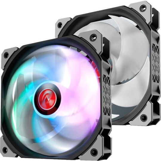 Raijintek Ageras 12 Case Fan 120mm (2200rpm / 67.38cfm) με RGB Φωτισμό και Σύνδεση 4-Pin PWM 3τμχ