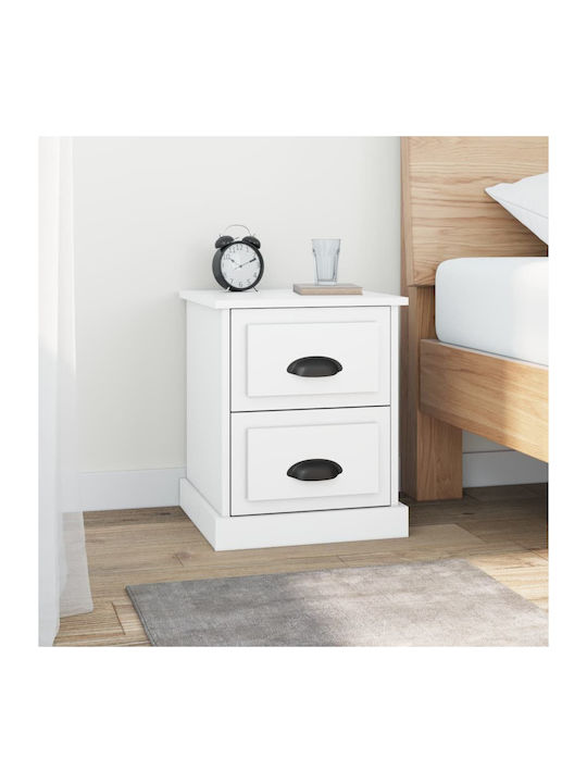 Wooden Bedside Table White 39x39x47.5cm