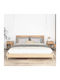 Ξύλινα Bedside Tables with Metallic Legs 2pcs Brown 40x30x55.5cm