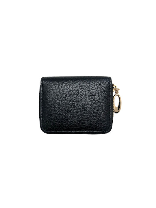 Μικρό γυναικείο πορτοφόλι της εταιρείας Vosntou’ Rispa’ από δερματίνη σε μαύρο χρώμα.