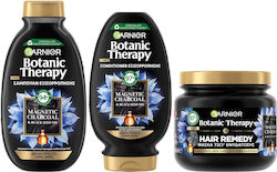 Garnier Magnetic Charcoal & Black Seed Oil Set de îngrijire a părului cu Șampon, Mască și Balsam 3buc