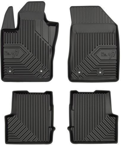 Frogum Set of Front and Rear Mats 4pcs Tray Type for Fiat 500X Ford Edge Jeep Renegade 2014 Black