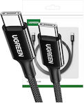 Ugreen US557 Braided USB 2.0 Cable USB-C male - USB-C male 100W Μαύρο 1m (15275)