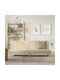 Dreisitzer Sofa Bett Crem 200x89x33cm