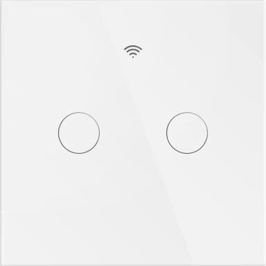 Earu EARU Χωνευτός Διακόπτης Τοίχου Wi-Fi Διπλός με Πλαίσιο Λευκός