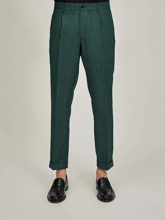 BRIGLIA TROUSERS WITH ELASTIC WAISTBAND AND SIDE POCKETS 100% LINEN REGULAR LINE ISOLAS 323118.00082