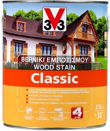 ER-LAC Wood Stain Classic Βερνίκι Εμποτισμού Διαλύτου Παλίσανδρος Σατινέ 750ml