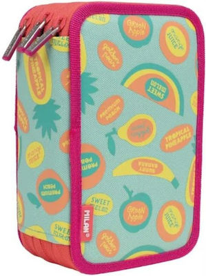 Milan FRUTIKIS COLLECTION Pencil Case Full with 3 Compartments Blue