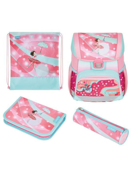 Herlitz Loop Plus Ballet Love 4 σε 1 Schulranzen Rucksack Grundschule, Grundschule in Rosa Farbe