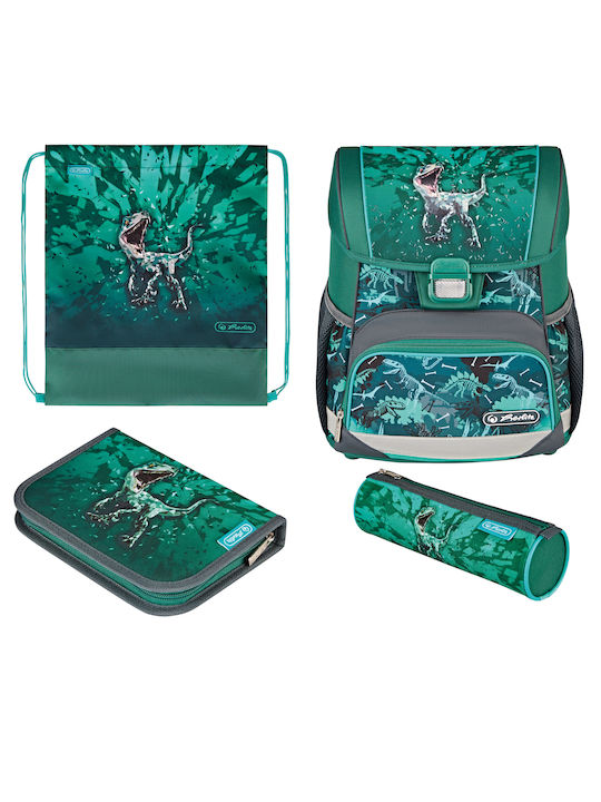 Herlitz Plus Loop Green Rex Schulranzen Rucksack Grundschule, Grundschule in Grün Farbe