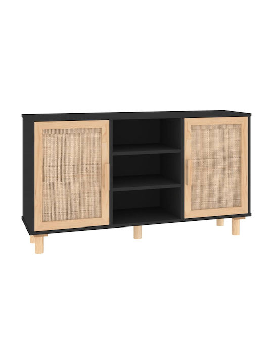 Sideboard Wooden Black 105x30x60cm