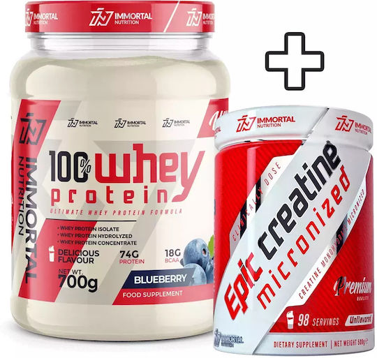 100% Whey Protein 100% Molkenprotein 700gr Blaubeere & Epic Creatine Mikronisiert 500gr Unaromatisiert