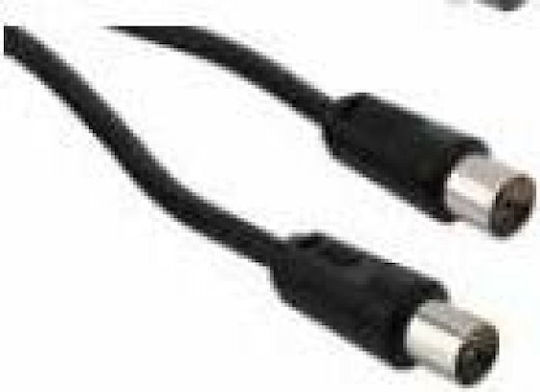 Lineme Καλώδιο Κεραίας Coax male - Coax female Μαύρο 5m (12-05022-2)