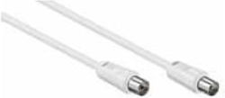 Lineme Antennenkabel Coax-Stecker - Coax-Buchse Weiß 3m