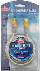 DM Pro Καλώδιο Κεραίας Coax male - Coax female Λευκό 1.5m (DM2013-07)