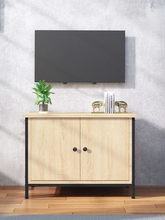 TV-Ständer aus Metall & Holz Sonoma Eiche M60xT...
