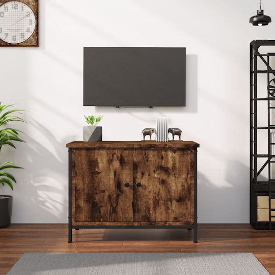 TV Stand Made of Metal & Smoked Oak Wood L60xW35xH45cm