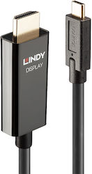 Lindy HDMI 2.0 Cable HDMI male - USB-C male 10m Black (HDMI-40028884)