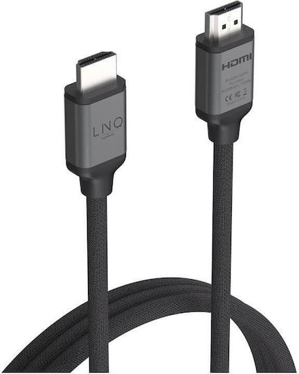 LinQ HDMI 2.1 Ultra High Speed 48Gbps 4K 120Hz HDR VRR Braided Cable HDMI Male - HDMI Male 2m Black