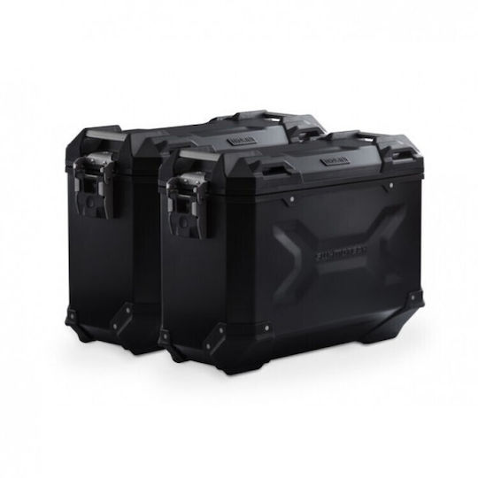 SW-Motech Trax Adv Σετ Πλαϊνές Βαλίτσες Μοτοσυκλέτας Αλουμινίου 37lt σε Μαύρο Χρώμα