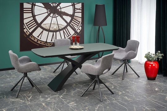 Silvestro Table Dining Room Extendable Wooden Dark Grey / Black 180(+40)x89x75cm