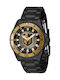 Invicta Watch with Black Metal Bracelet