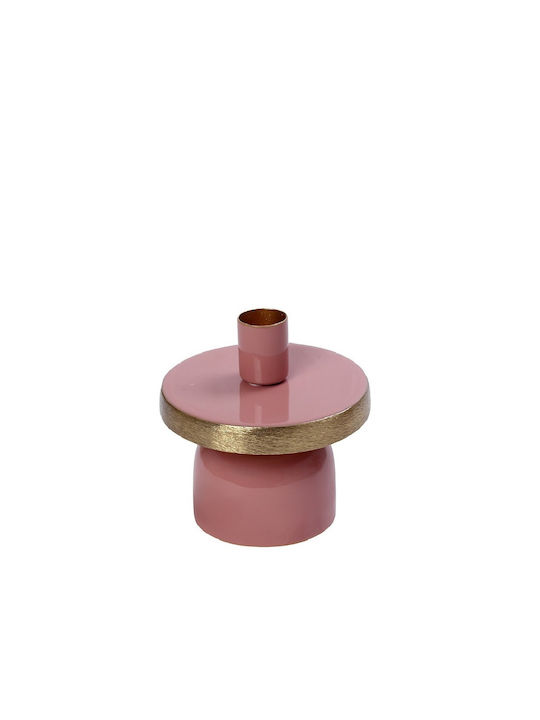 Espiel Candle Holder Metal in Pink Color 10x10cm 1pcs