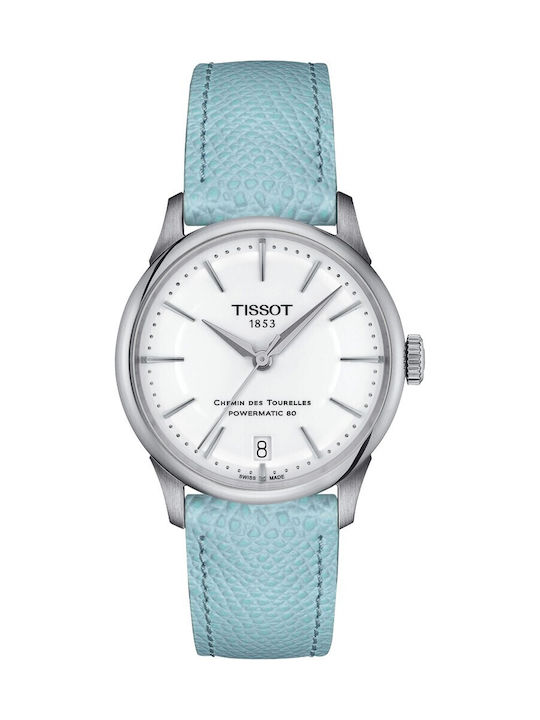 Tissot Часовник с Син Кожена каишка