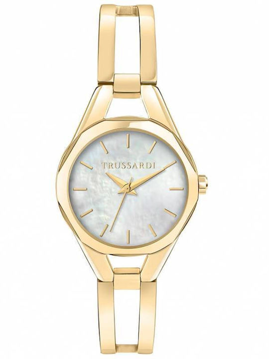 Trussardi Metropolitan Damen Uhr mit Gold Metallarmband